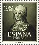 Spain 1951 Isabel La Catolica 2,80 PTA Bronce verdoso Edifil 1096. Spain 1951 Edifil 1096 Isabel Catolica. Subida por susofe